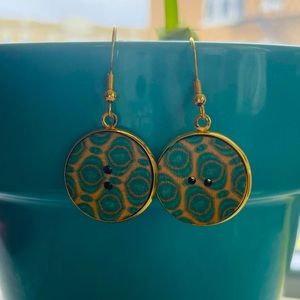 Aqua Dreams Button Earrings